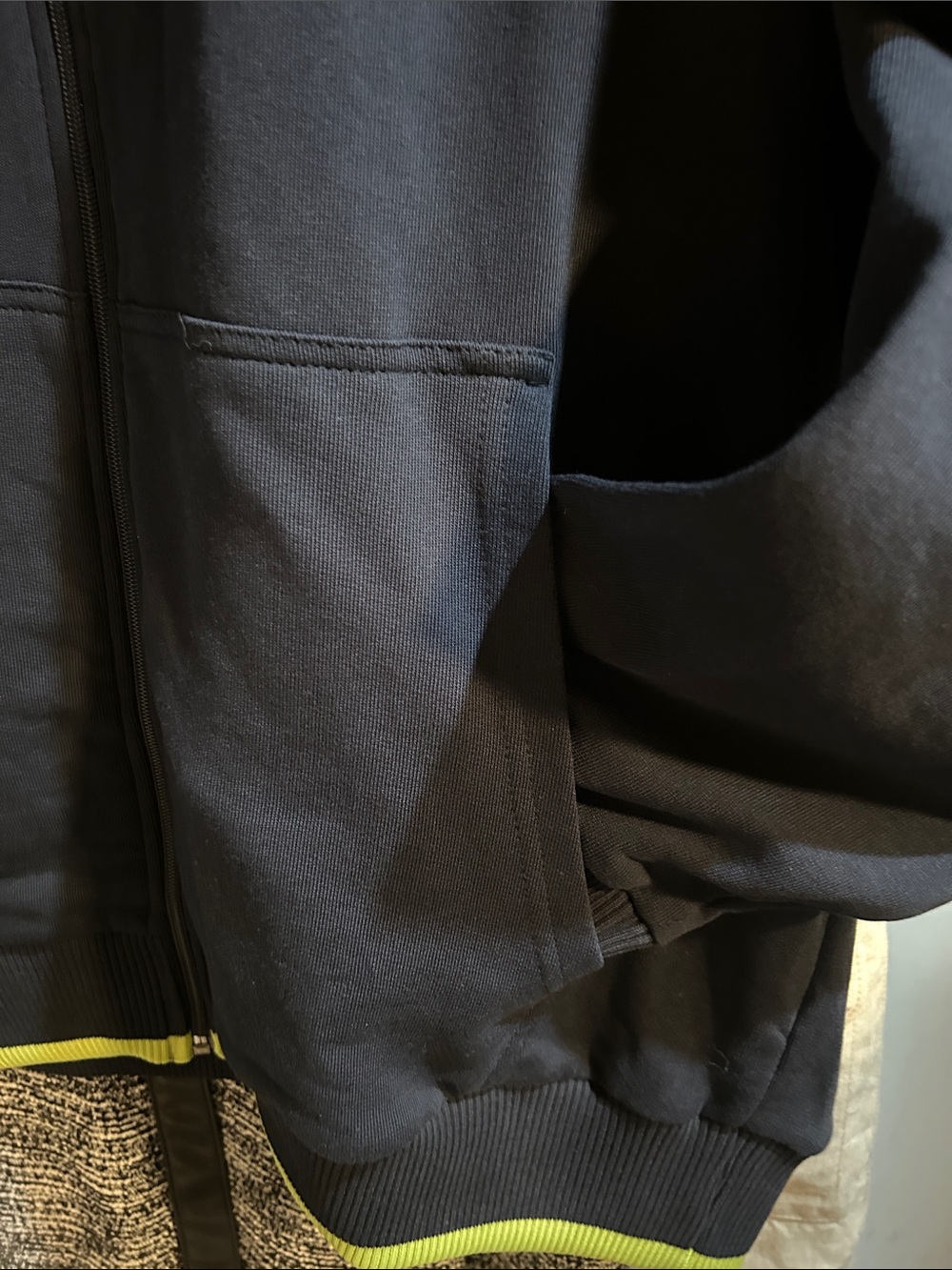Volvo VNL Men's Navy Zip-Up Windbreaker Hoodie with Neon Yellow Accents - Picture 7 of 11